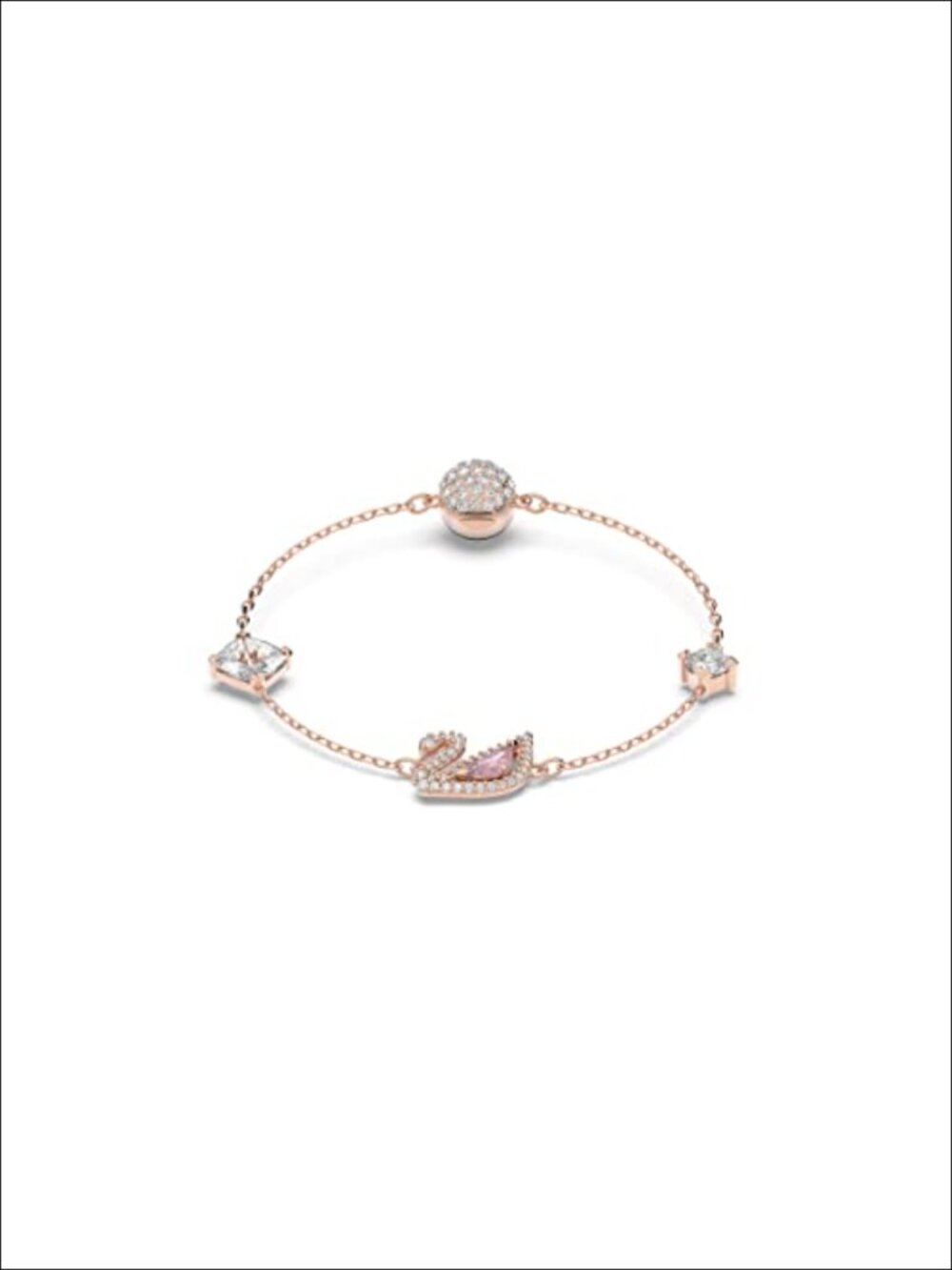 Swarovski Crystal Dazzling Swan Link Bracelet with Magnetic Closure